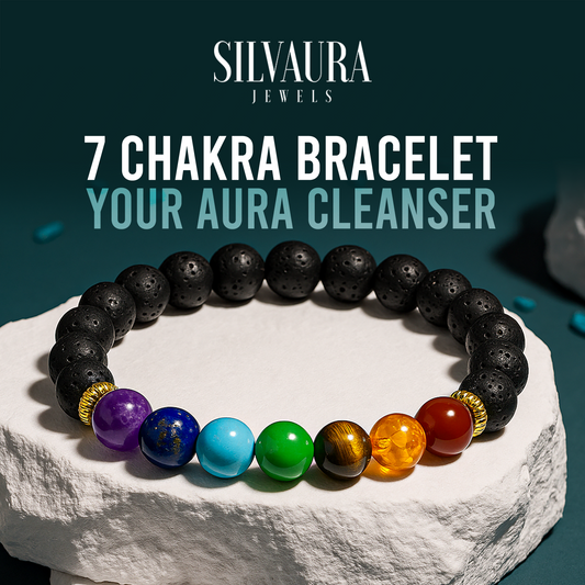 SILVAURA JEWELS 7 Chakra Bracelet with Semi Precious Stones