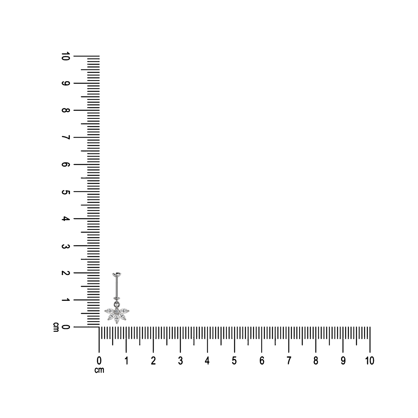 925 Sterling Silver Floral Helix Earrings by SILVAURA shown with centimeter ruler for size reference