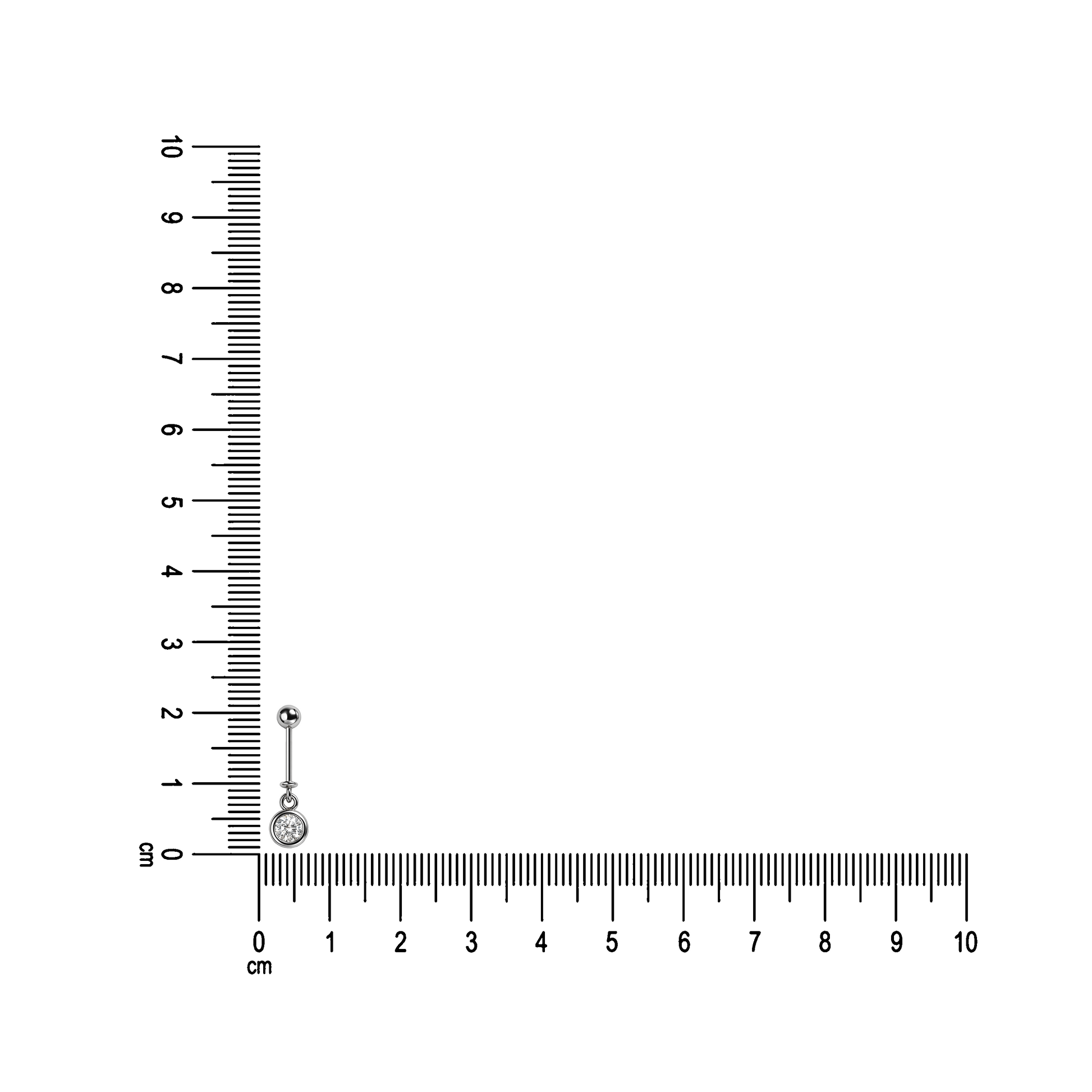 925 Sterling Silver Round Helix Earrings by SILVAURA shown with measurement scale for size reference